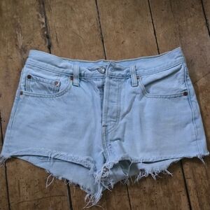 Levi's Blue Jean Shorts Distressed Cut-Off Style
